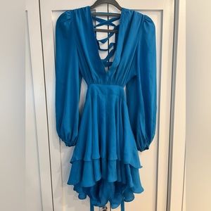 HELLO MOLLY | Bright Blue Long Sleeve Romper